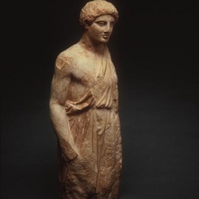 figura giovani stele funeraria lapide 380 ac art scansioni repliche 3d print model - Mito3D