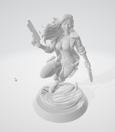 heykelcik 3d elle tekerlek mahkeme r eylem sanat izlenim femme aksiyon poz dinamik science fiction jeu le kişiselleştirmek ajan gizli casus siberpunk distopya h ro savaşlar re arme feu fütüristik 3d print model - Mito3D