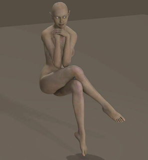 figurine fairy sitting Art people characters art 3d print model - Mito3D