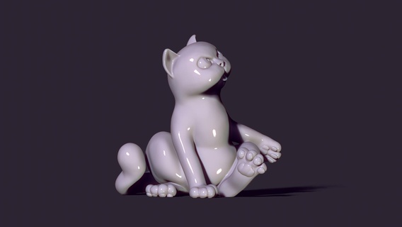 figurine fanny cat kitty kitten pet meow paws tail animals miniatures sculpture feline lalnd-mammal statuette art 3dprinting 3d print model - Mito3D