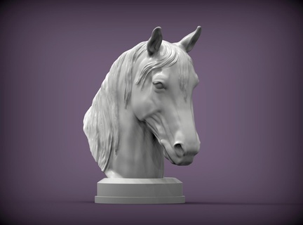 figurina cavallo 3d Stampa modello animale natura cavallo cavalla stallone equino 3d Stampa scultura statuetta souvenir presente testa modello scolpire arte 3d print model - Mito3D