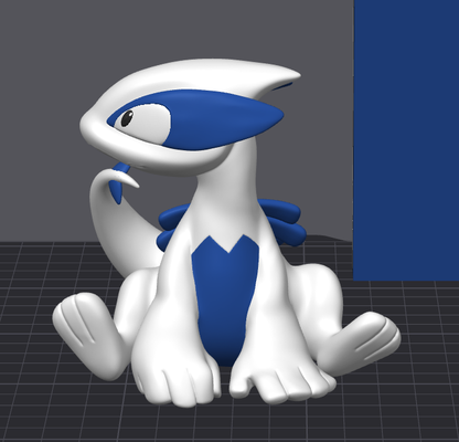 figurine pokémon lugia énorme gros art bol ams couleur mouche lucia legendaire 3d print model - Mito3D