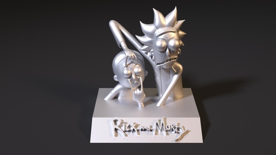 figurine meule morty art statue dessin animé animation laser modèle artiste personnage 3d print model - Mito3D