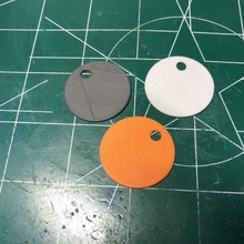 filament color sampler tool 3d printer accessories ring pla keyring keychain fiberlogy coin abs 3d print model - Mito3D