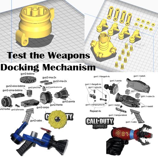 Arquivo testando atracação mecanismo onda armas arma fogo ligar of dever zumbis 3D print model - Mito3D