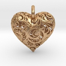 filigree heart pendant jewelry pendulous 3d print model - Mito3D
