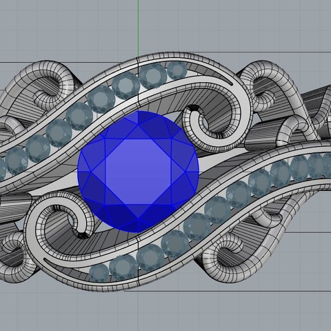 en filigrane l'anneau bijoux de l'engagement les anneaux 3D print model - Mito3D