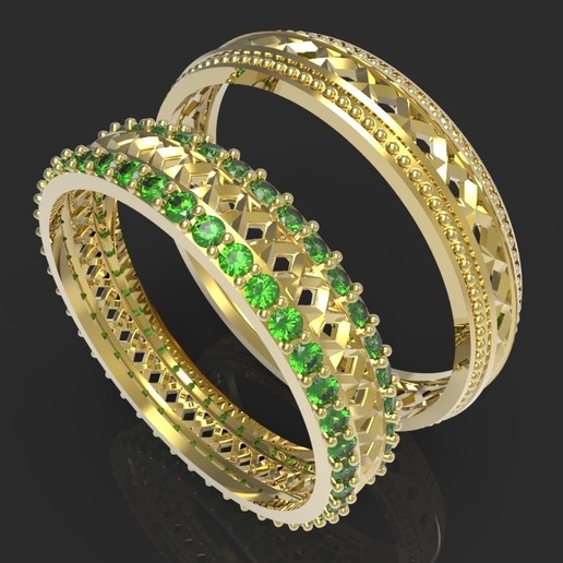 filigree x-rings jewelry rings watermark x ring jewellery 3D print model - Mito3D