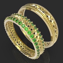 filigrana x-rings jóias anéis marca d'água x anel 3d print model - Mito3D