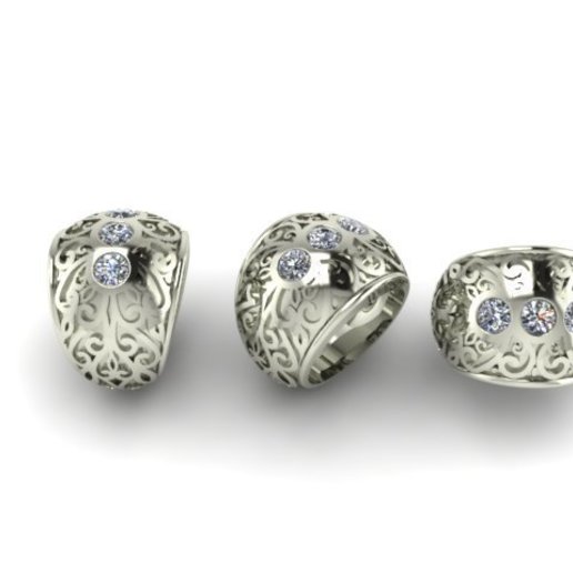 fillagre dome ring jewelry dress 3D print model - Mito3D