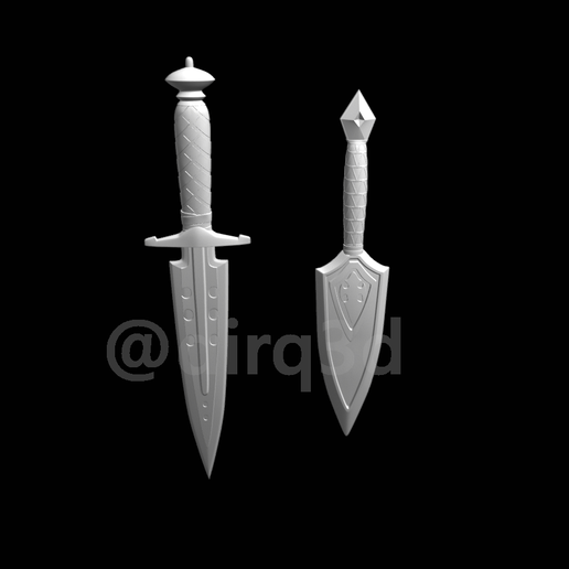 final fantasy - thancred waters daggers set finalfantasy thancredwaters cosplay dagger knife games 3D print model - Mito3D
