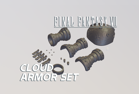 final fantasy vii - cloud strife's armor set 7 strife pauldron ff7 ffvii 3d print model - Mito3D