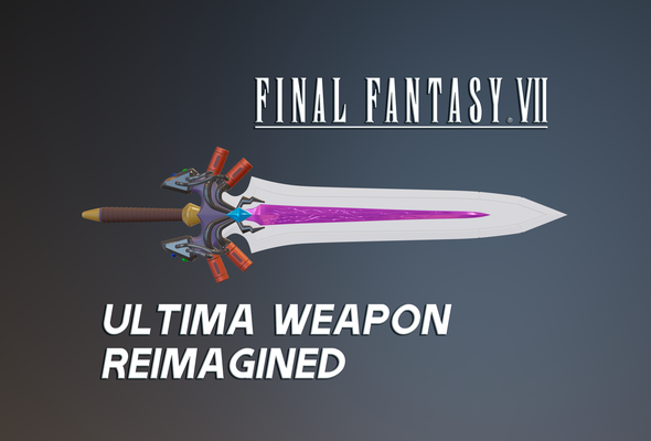 fantasia vii nuvens ultima arma reimaginado ff7 refazer renascimento suporte cosplay nuvem contenda espada lâmina 3d print model - Mito3D