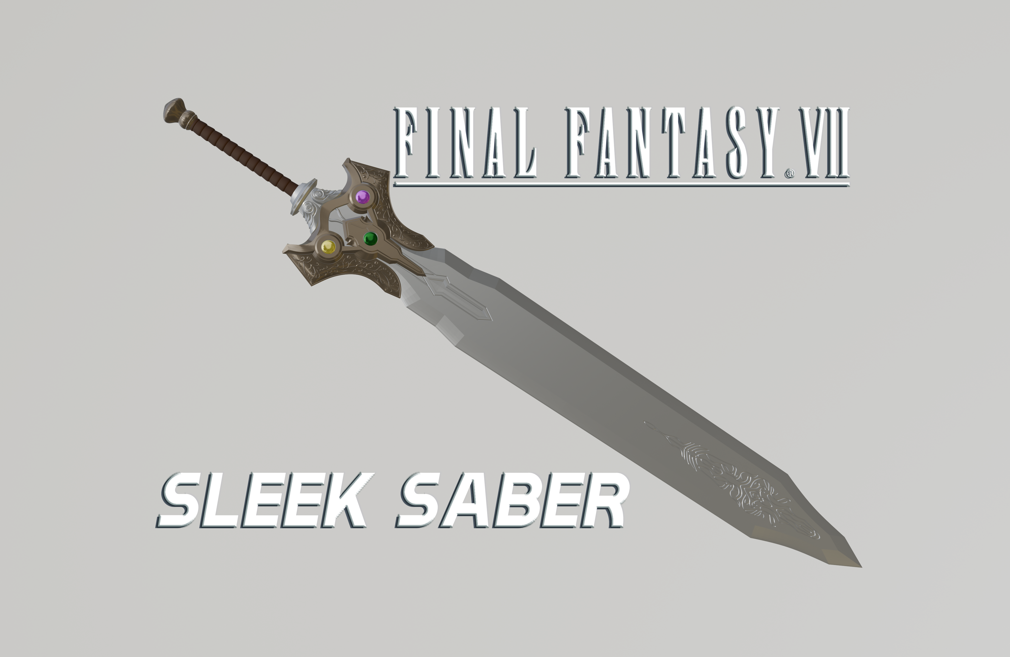 final fantaisie vii nuage conflits lisse sabre 7 ff7 renaissance conflit cosplay soutenir 3D print model - Mito3D