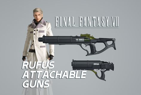 final fantaisie vii Rufus 39 attachable armes feu 7 rufus Shinra pistolet fusil pompe refaire 3d print model - Mito3D