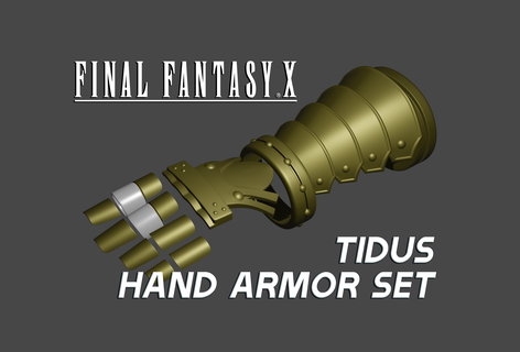 final fantasy x tidus - hand armor set final fantasy x tidus ffx final fantasy 10 armor prop cosplay  3d print model - Mito3D
