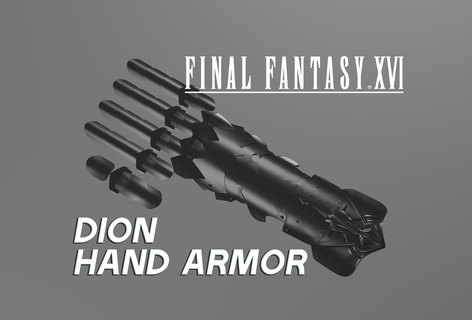 fantasia xvi dion idades mão armaduras 3d print model - Mito3D