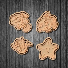 finding nemo cookie cutter set 7 home cartoon animal fish squirt pearl peach dory bloat stamp cookies cook cithen cutters 3d print model - Mito3D