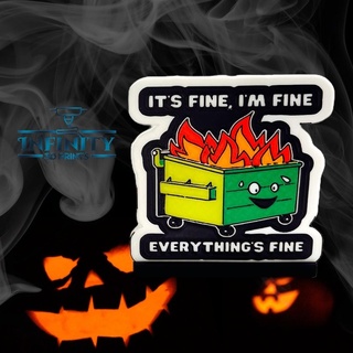 fine dumpster fire sign 6 color ams 4 itsfine funny green garbage dump 3d print model - Mito3D
