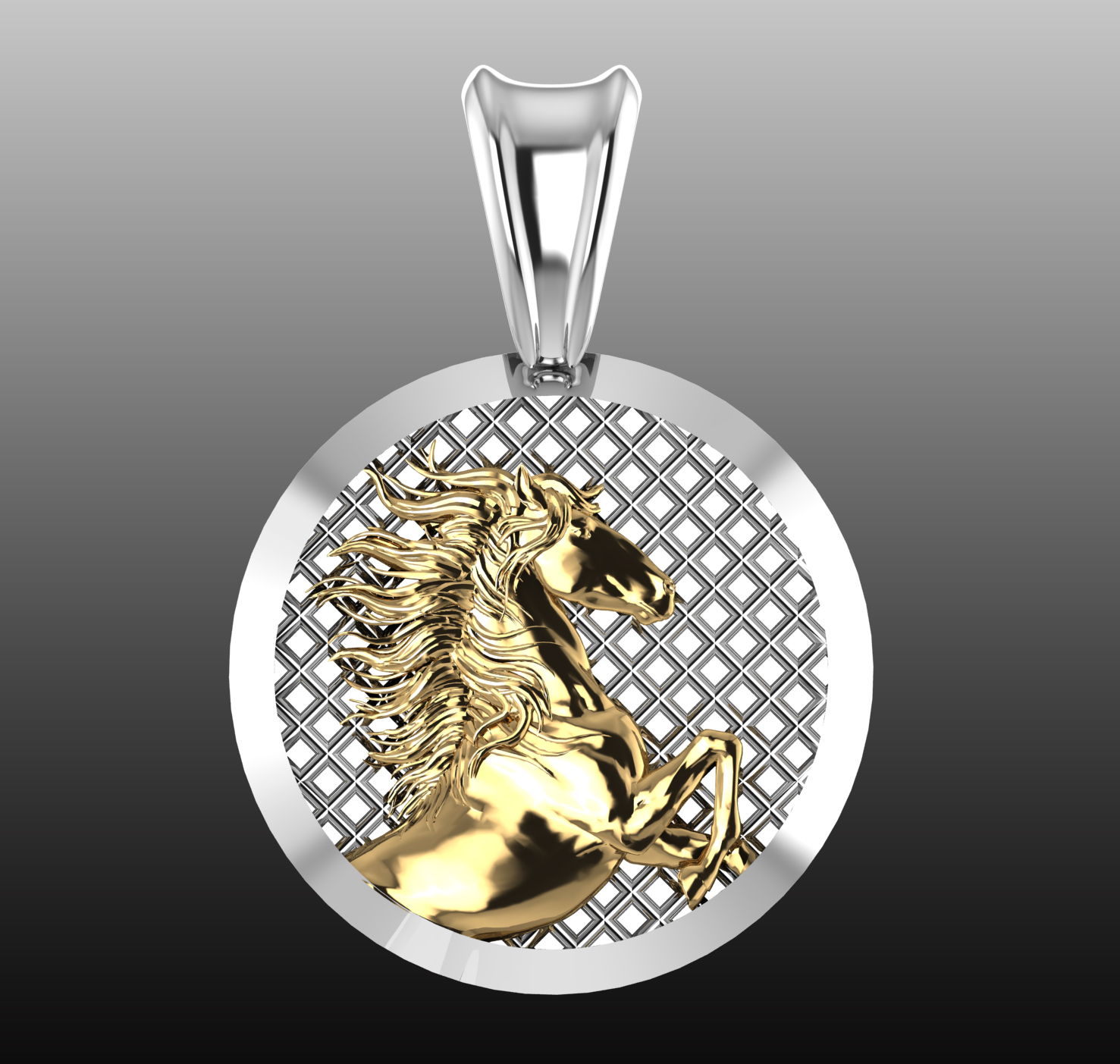 fine jewelry-horse pendant horse charm gold silver 3D print model - Mito3D