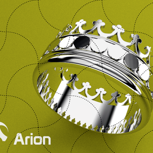 multa joyería joya corona estilo anillo 02 Alianza Arte fundición cera escultura impresión chino modelo oro joyer brazalete 3D print model - Mito3D
