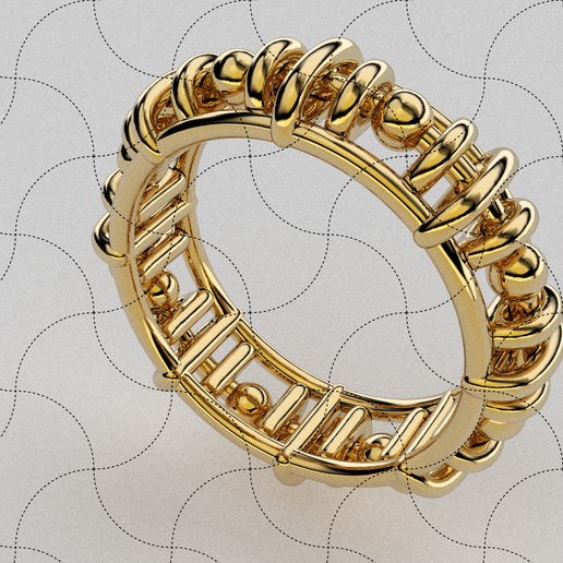 bene gioielleria geometrico forme squillare 02 scultura nozze Cinese modello alleanza prezioso pietre matrimonio impegno oro perle pendente moderno 3D print model - Mito3D