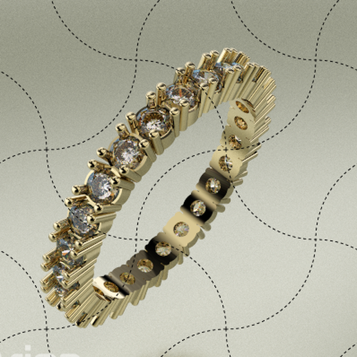 joalheria infinidade anel aliança gema arte jóia jóias elenco cera escultura impressão chinês modelo ouro 3D print model - Mito3D