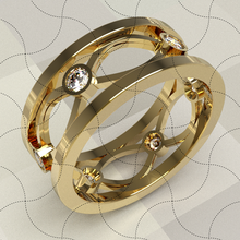 fein Schmuck modern Ring 010 Allianz Juwel Kunst Gießen Wachs Skulptur Drucken Chinesisch Modell Gold Armband 3d print model - Mito3D