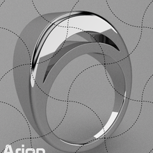 multa joyería joya moderno anillo 01 Alianza Arte fundición cera escultura impresión chino modelo oro 3d print model - Mito3D