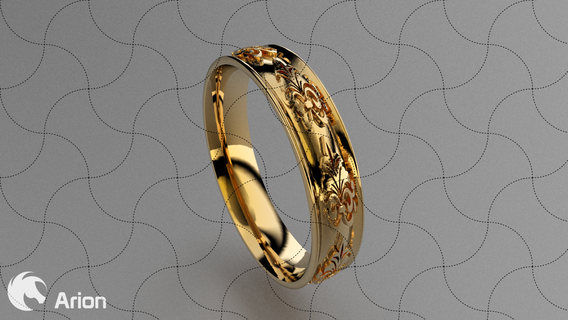 fein Schmuck modern Ring 026 Allianz Juwel Wunder Ohrring Kunst Hochzeit Chinesisch Gold Herz Ehe Adler Frau 3d print model - Mito3D