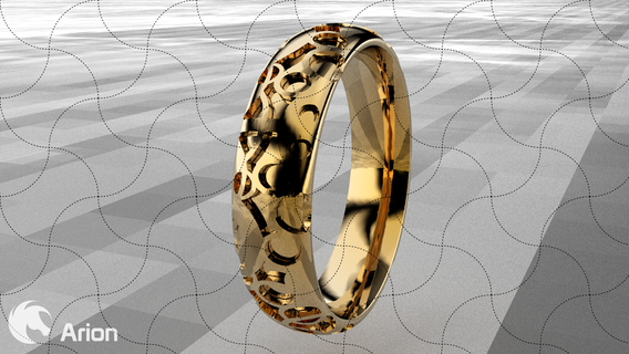 fein Schmuck modern Ring 028 Allianz Juwel Wunder Ohrring Kunst Hochzeit Chinesisch Gold Herz Ehe Adler Frau 3d print model - Mito3D