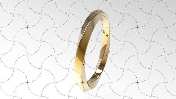fein Schmuck modern Ring 034 Allianz Wunder Juwel Ohrring Kunst Hochzeit Chinesisch Gold Herz Ehe Filigran Blume Frau 3d print model - Mito3D