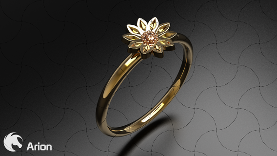 fine jewelry modern ring 036 alliance wonder jewel jewelery earring art wedding chinese gold said heart marriage filigree flower woman man 3d print model - Mito3D