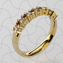 fine jewelry ring 7 diamonds 225mm 3d print model - Mito3D