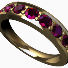 fine jewelry ring 7 stones alliance gem art jewel jewelery casting wax sculpture printing chinese model gold 3d print model - Mito3D