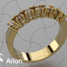 fein Schmuck Ring 7 Steine Dame Allianz Juwel Kunst Gießen Wachs Skulptur Drucken Chinesisch Modell Gold 3d print model - Mito3D