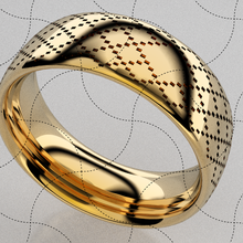 fein Schmuck Ring Quadrat Muster Allianz Juwel Kunst Gießen Wachs Skulptur Drucken Chinesisch Modell Gold 3d 3d print model - Mito3D