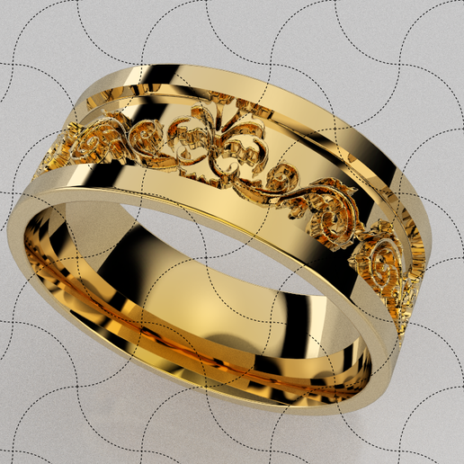 fine jewelry ring texture 01 alliance gem art jewel jewelery casting sculpture decor chinese gold fashion resin statue bracelet 3D print model - Mito3D