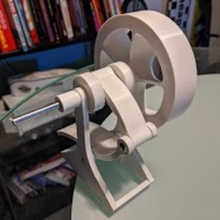 finger engine treadle fan various engineering manual human powered flywheel 3d print model - Mito3D