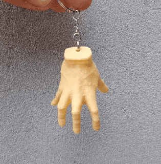 finger key ring without brackets keychain home gift souvenir fingers thing hand addams family adams crazy merlin wednesday 3d print model - Mito3D