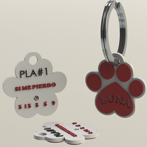 fingerprint identification plate dogs dog pets pendant plates id animals 3D print model - Mito3D