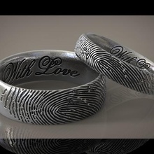 impressão digital anel de casamento amor jóias cnc a moda fingerprintring iloveyou anéis withlove importantday 3d print model - Mito3D
