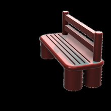 fir tree bench interlocking element and nestable 3d print model - Mito3D