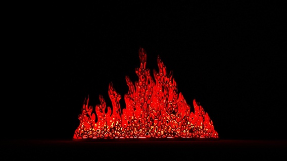 fire flame voronoi bonfire halloween lamp decor decoration night 3d print model - Mito3D