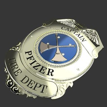 fire dept captain shield various department plate firefighters police badge 3d print model - Mito3D