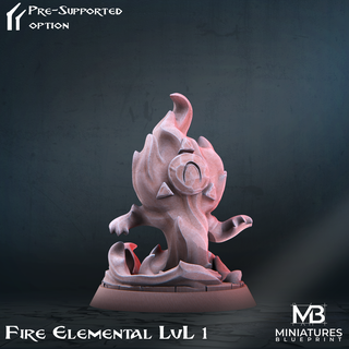fuego elemental lvl 1 3d fantasía modular pokemon impresión rpg tierra único agua magia aire elementales guardián evolución criaturas d 3d print model - Mito3D