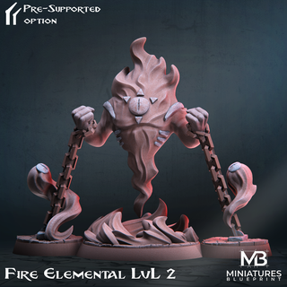 fuego elemental lvl 2 3d fantasía modular pokemon impresión rpg tierra único agua fuego magia tierra aire elemental elementales guardián evolución criaturas d d 3d print model - Mito3D
