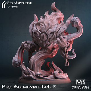 fuego elemental lvl 3 3d fantasía modular pokemon impresión rpg tierra único agua fuego magia tierra aire elemental elementales guardián evolución criaturas d d 3d print model - Mito3D