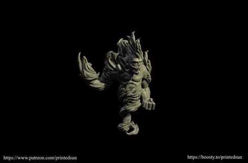 fire elemental demon dnd mini miniature miniatures pathfinder models art 3d print model - Mito3D