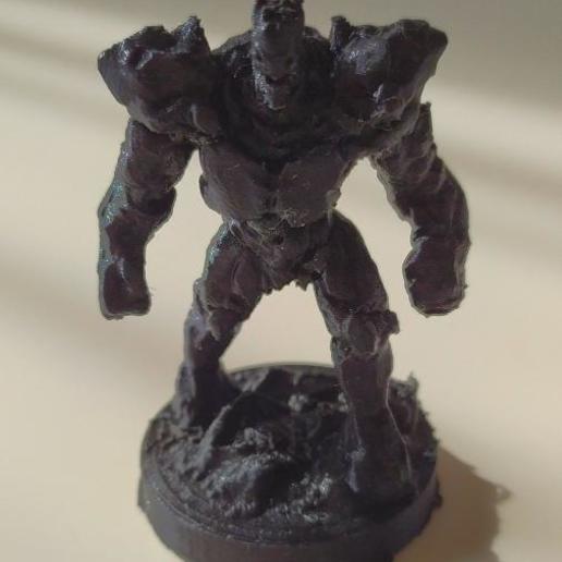 elemental do fogo em miniatura a arte mini figurine de pedra rock golem dnd brinquedo 3D print model - Mito3D